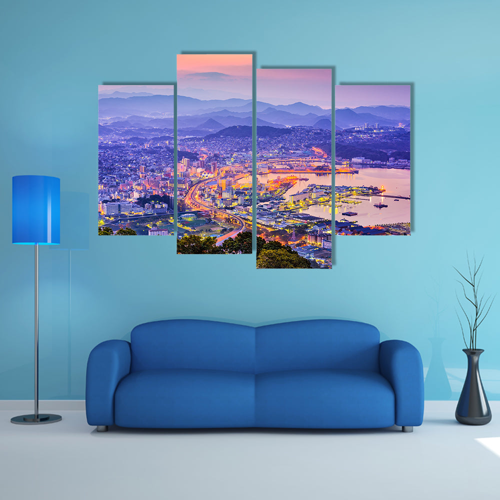 Sasebo Downtown Skyline In Nagasaki Japan Canvas Wall Art
