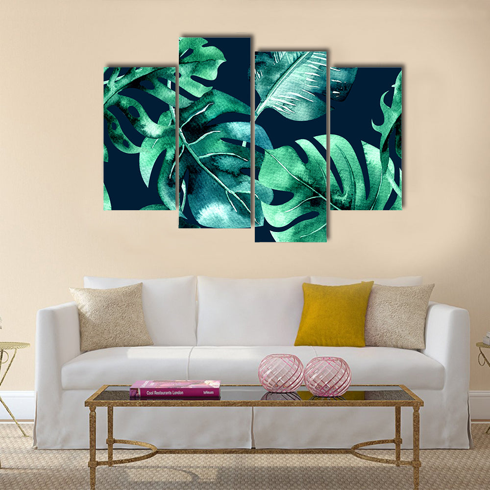 Dense Tropical Leaf Pattern Canvas Wall Art