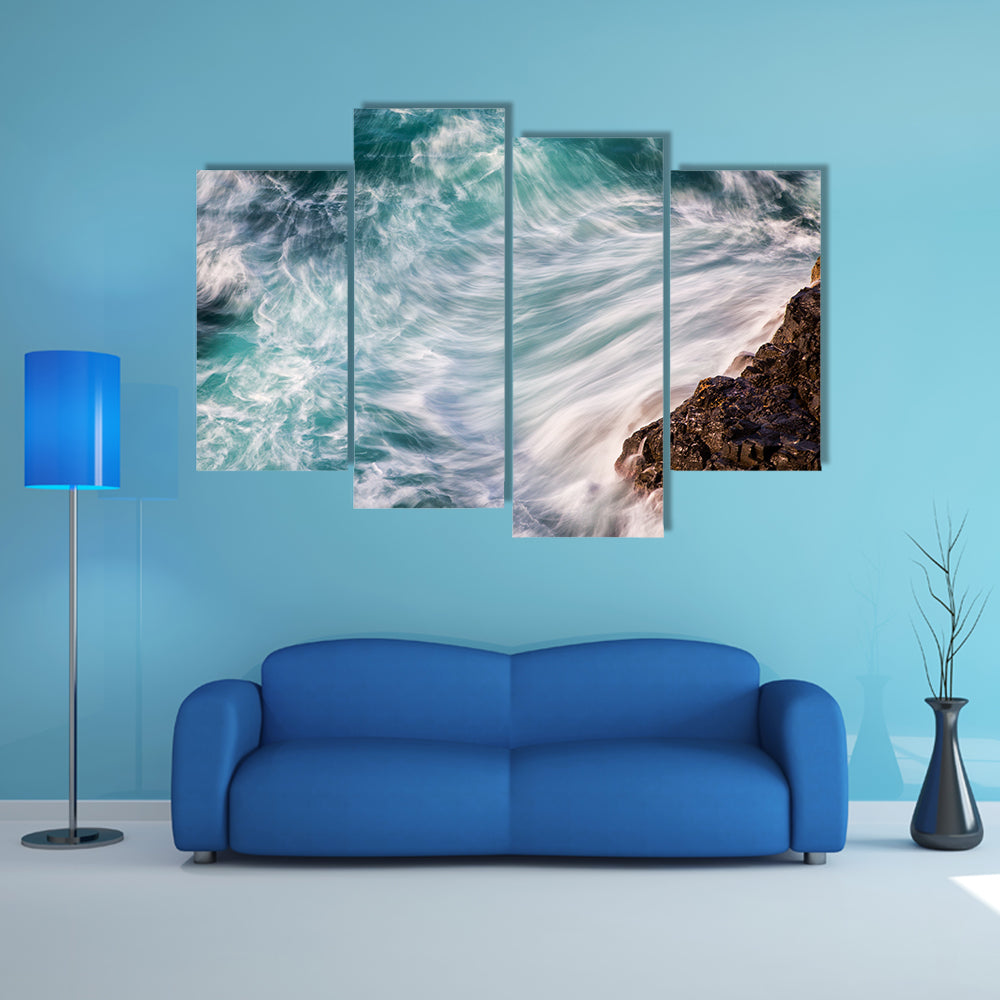 Ocean Waves Abstract Canvas Wall Art