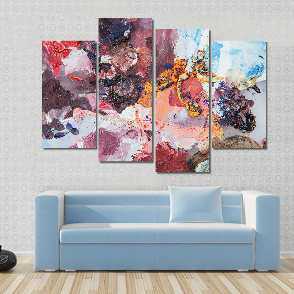 Multicolored Impasto Brushstrokes Canvas Wall Art