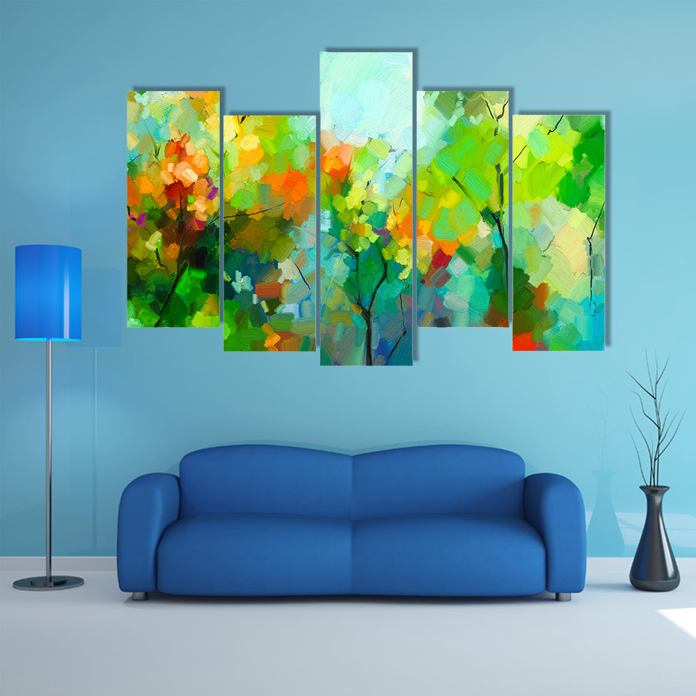 Spring Forest Abstract Canvas Wall Art