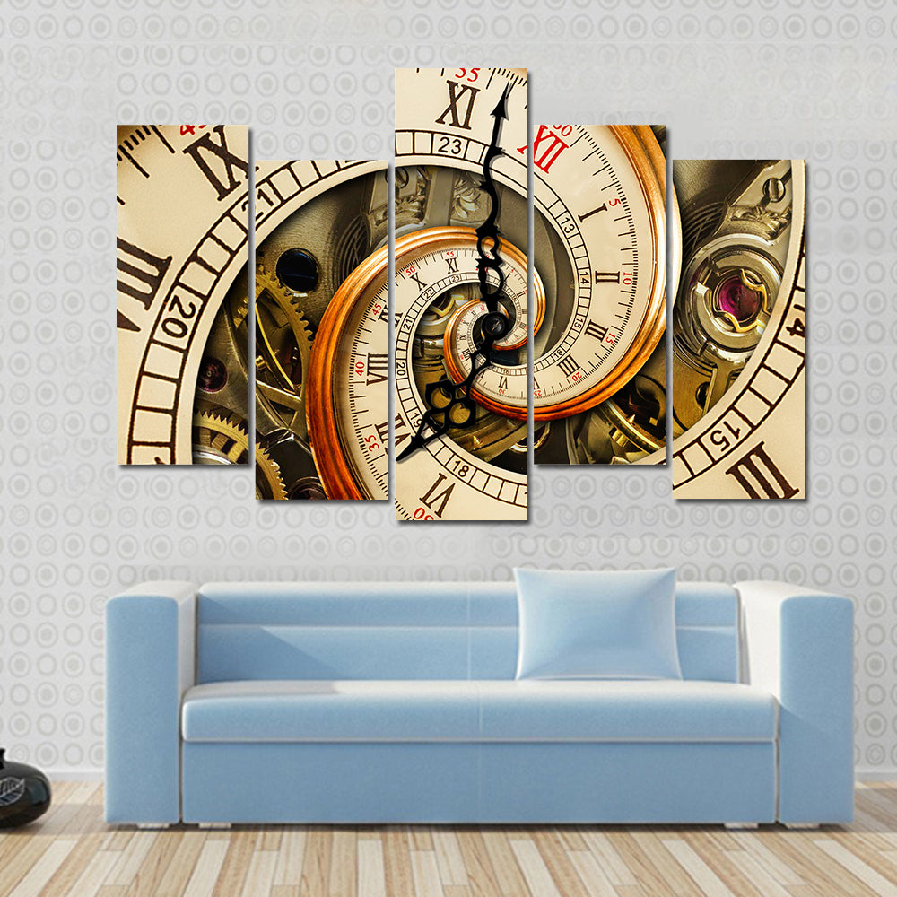 Antique Old Clock Canvas Wall Art
