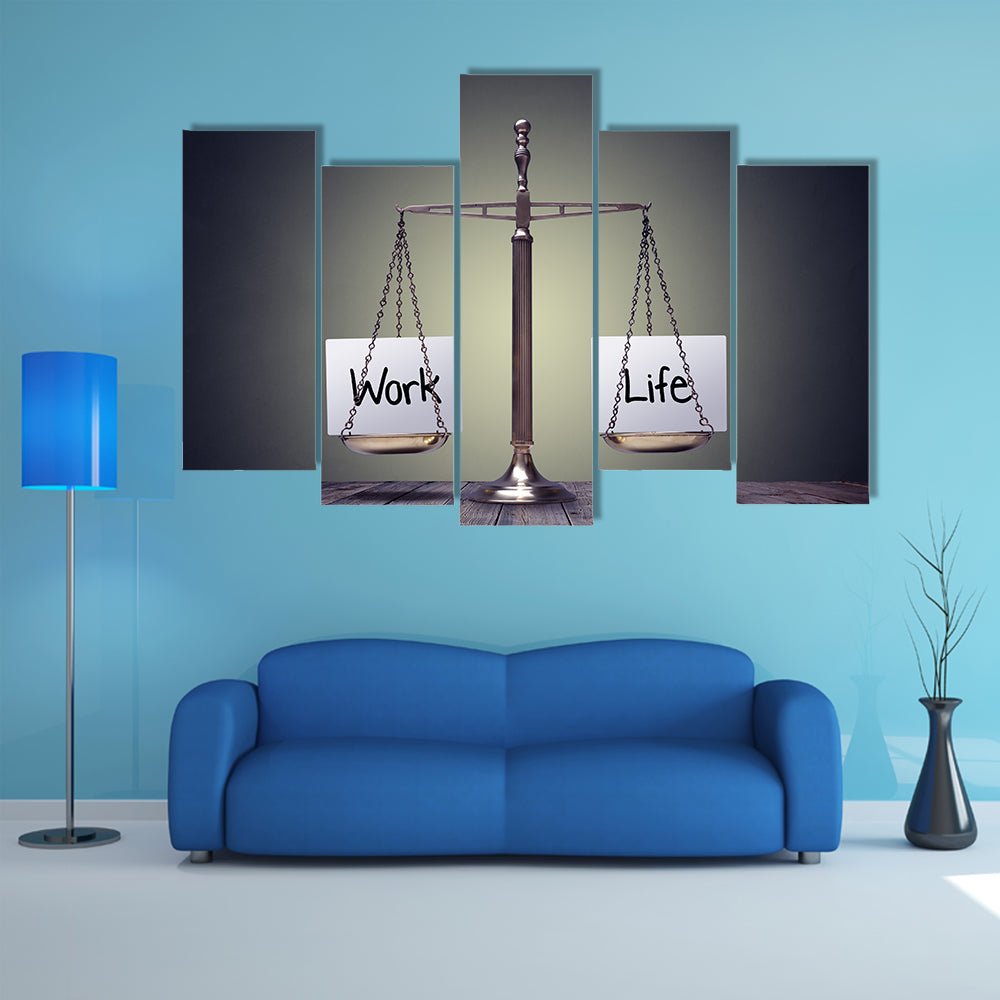 Work and Life Balance Scale Canvas Wall Art