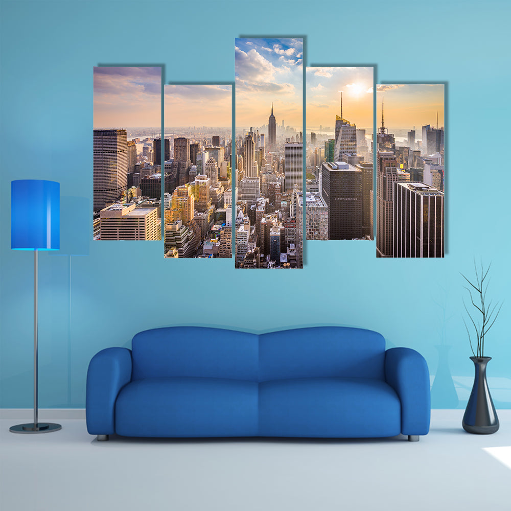 Manhattan Skyline with Empire State Building Canvas Wall Art