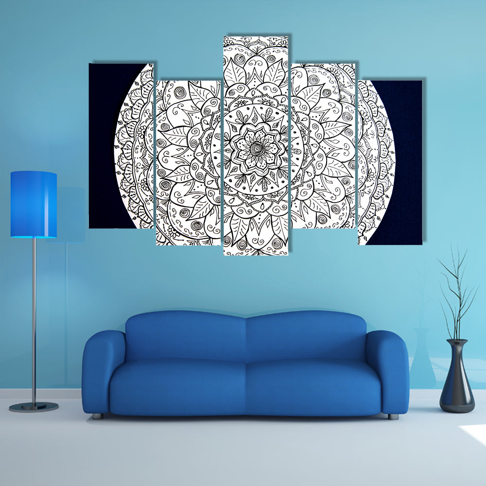 Ornamental Flower Mandala Canvas Wall Art