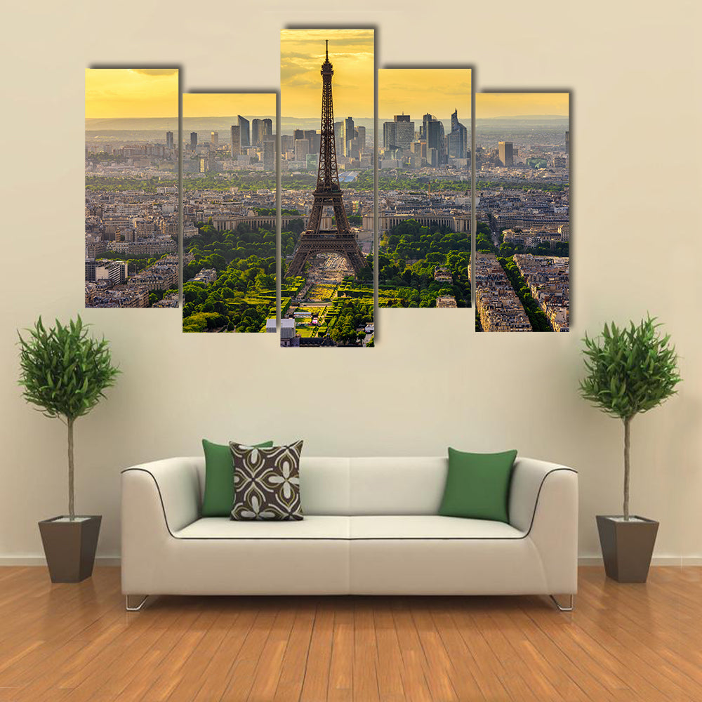 Eiffel Tower at Sunset, Paris Skyline Canvas Wall Art