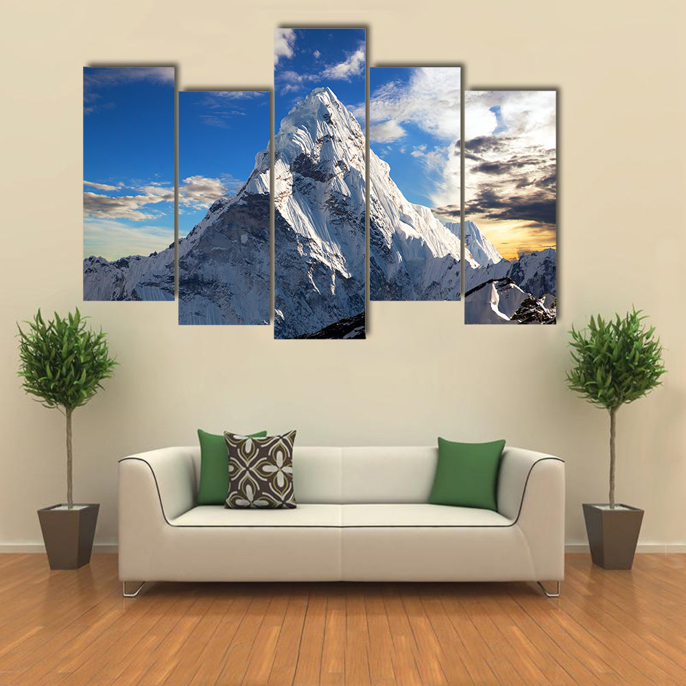 Evening View Of Ama Dablam In Nepal Canvas Wall Art