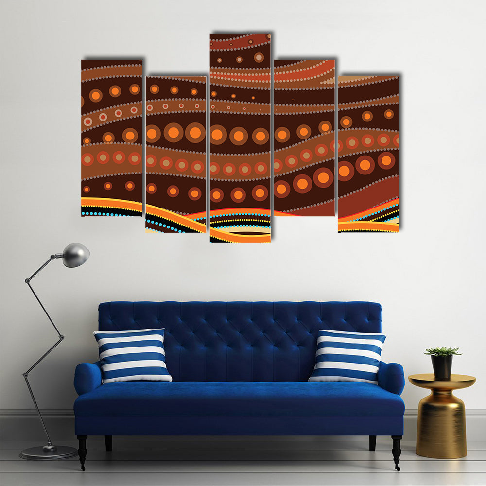 Indigenous-inspired Dot Landscape Canvas Wall Art