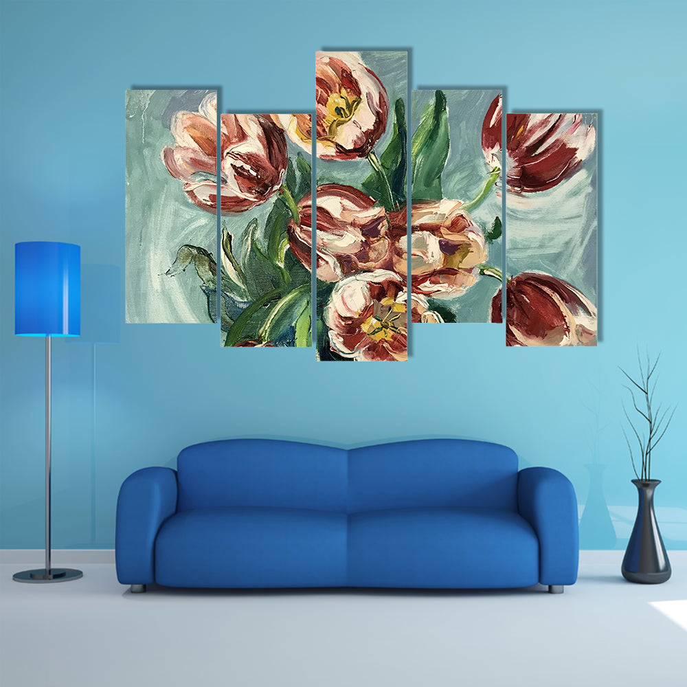 Variegated Tulips Still Life Canvas Wall Art