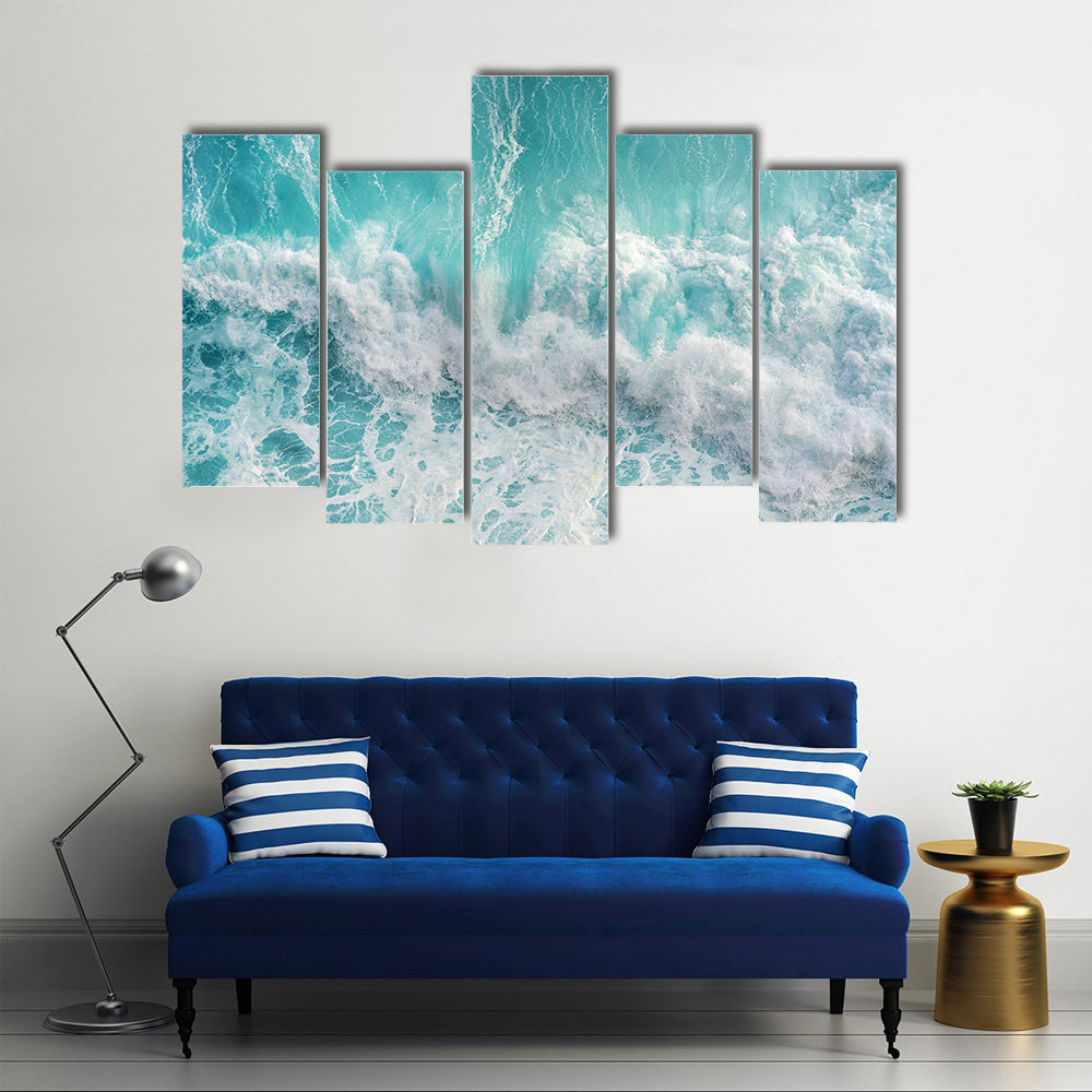 Aerial View Of The Ocean Wave Canvas Wall Art