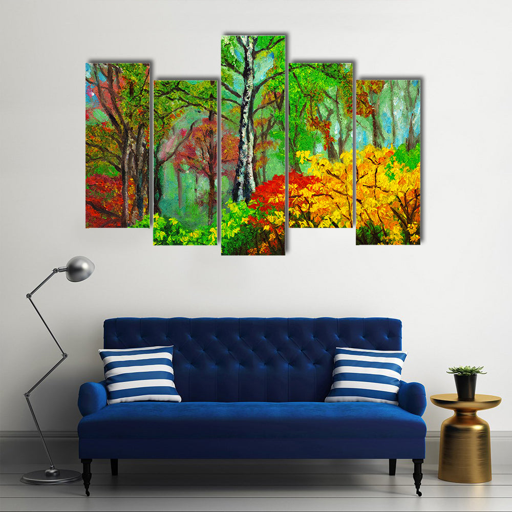 Birch Forest Oil Painting Canvas Wall Art