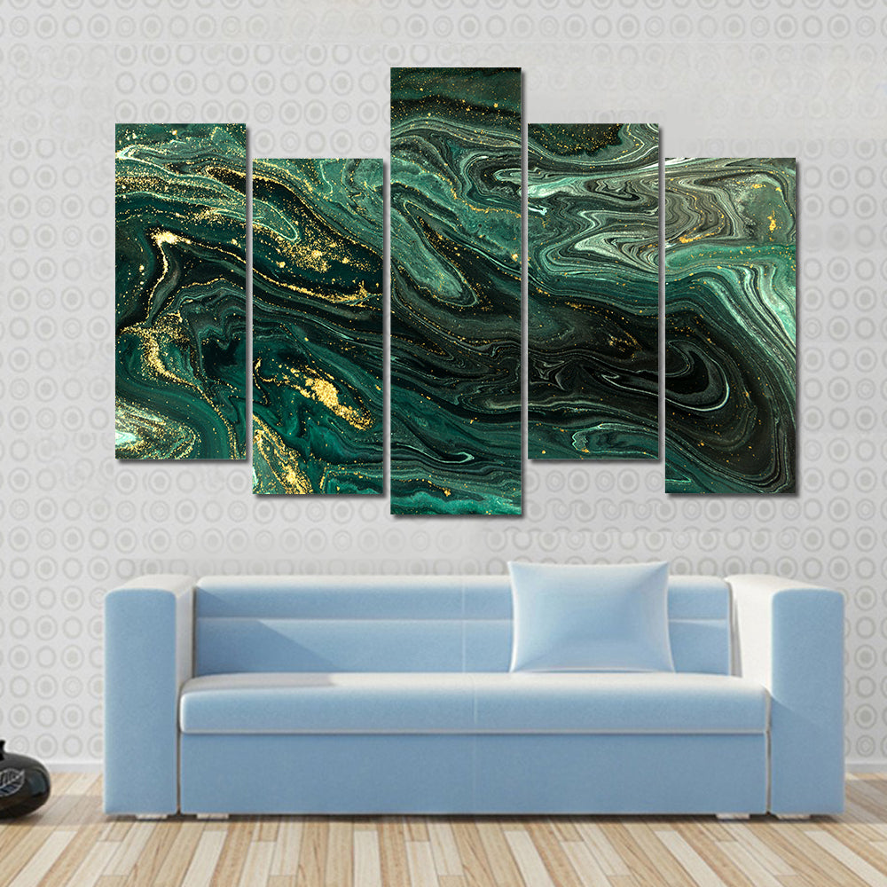 Green Marble Acrylic Pattern Canvas Wall Art