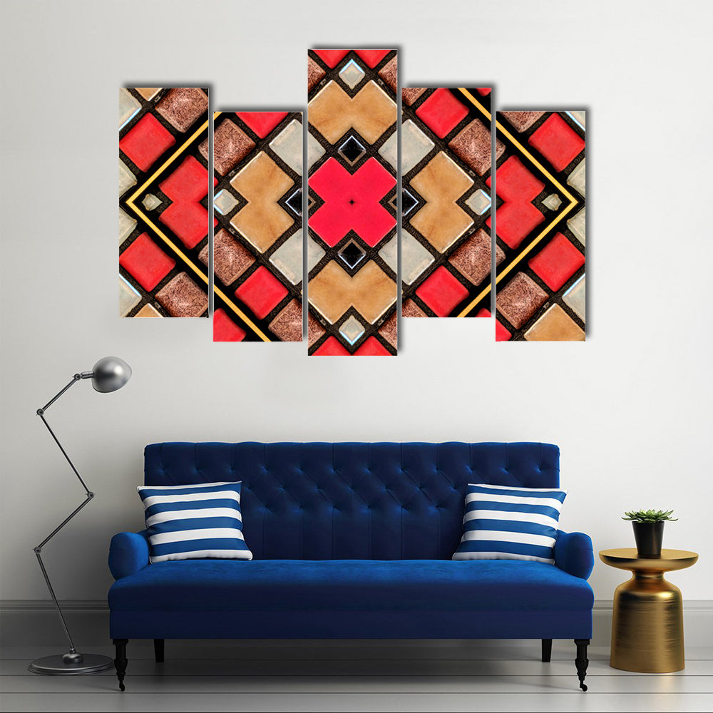 Small Cubic Tile Mosaic Canvas Wall Art