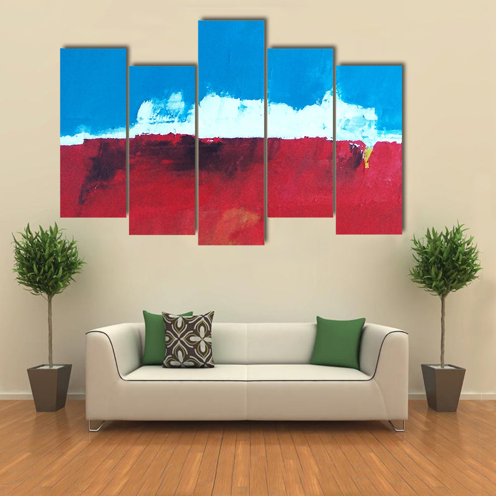 Abstract Island with Ocean and Sky Canvas Wall Art