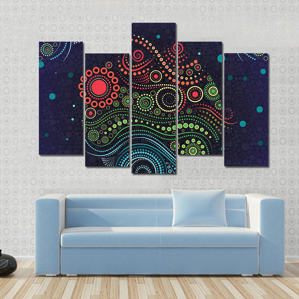 Colorful Aboriginal Dot Canvas Wall Art