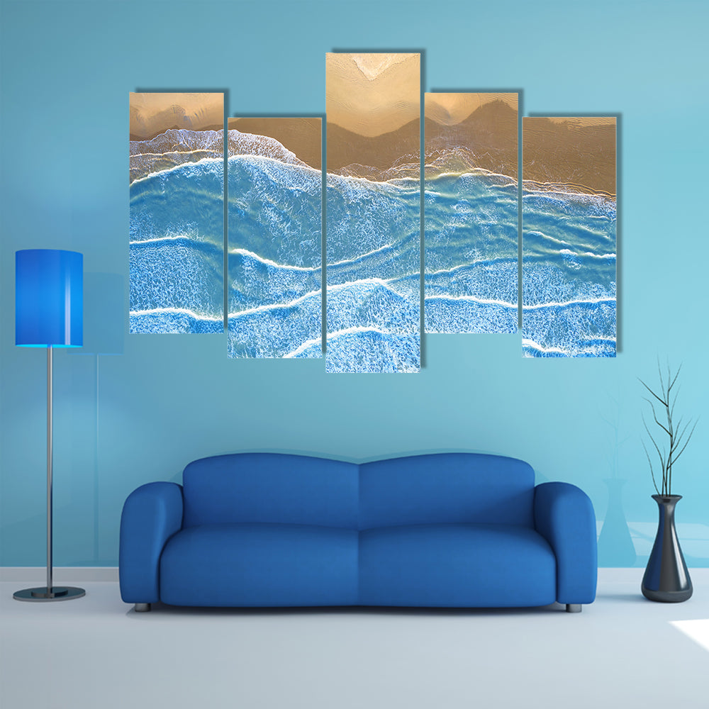 Blue Sea At The Beach Artwork Canvas Wall Art