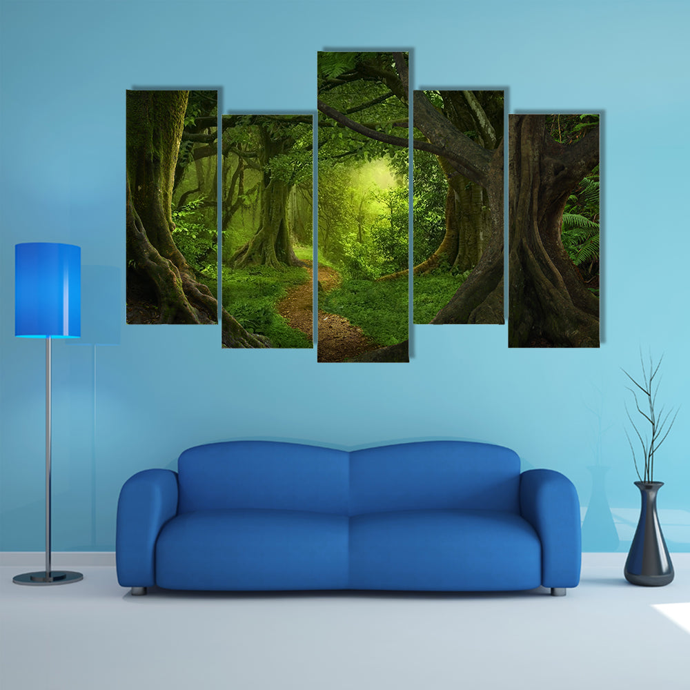 Deep Jungle Path in Southeast Asia Canvas Wall Art