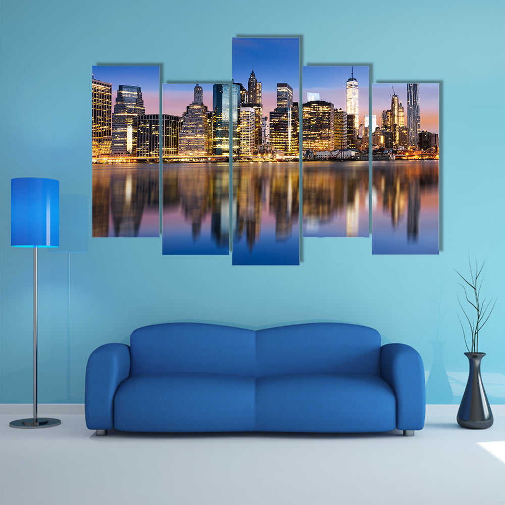 Sunrise Over Manhattan Canvas Wall Art