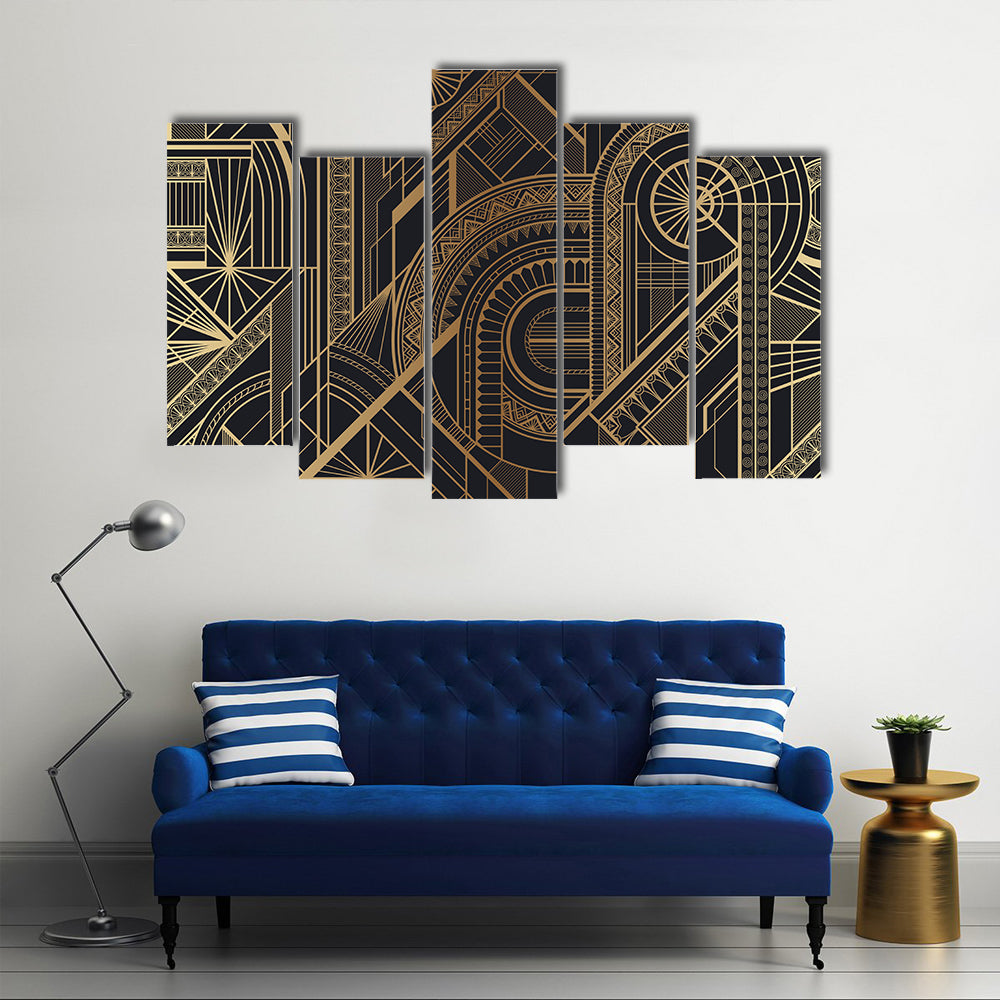 Circles and Ornaments Pattern Canvas Wall Art