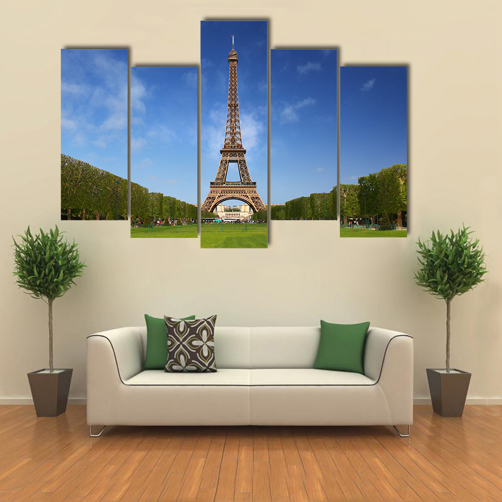 Eiffel Tower in Paris on a Sunny Spring Day Canvas Wall Art