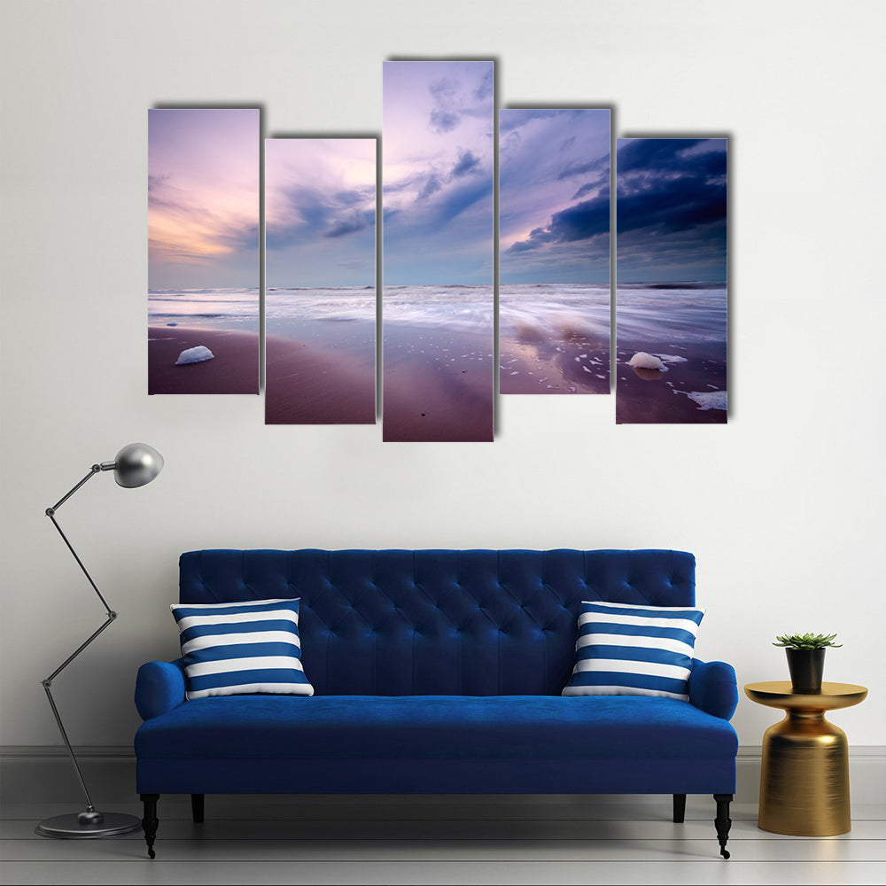 Ocean At Night Canvas Wall Art
