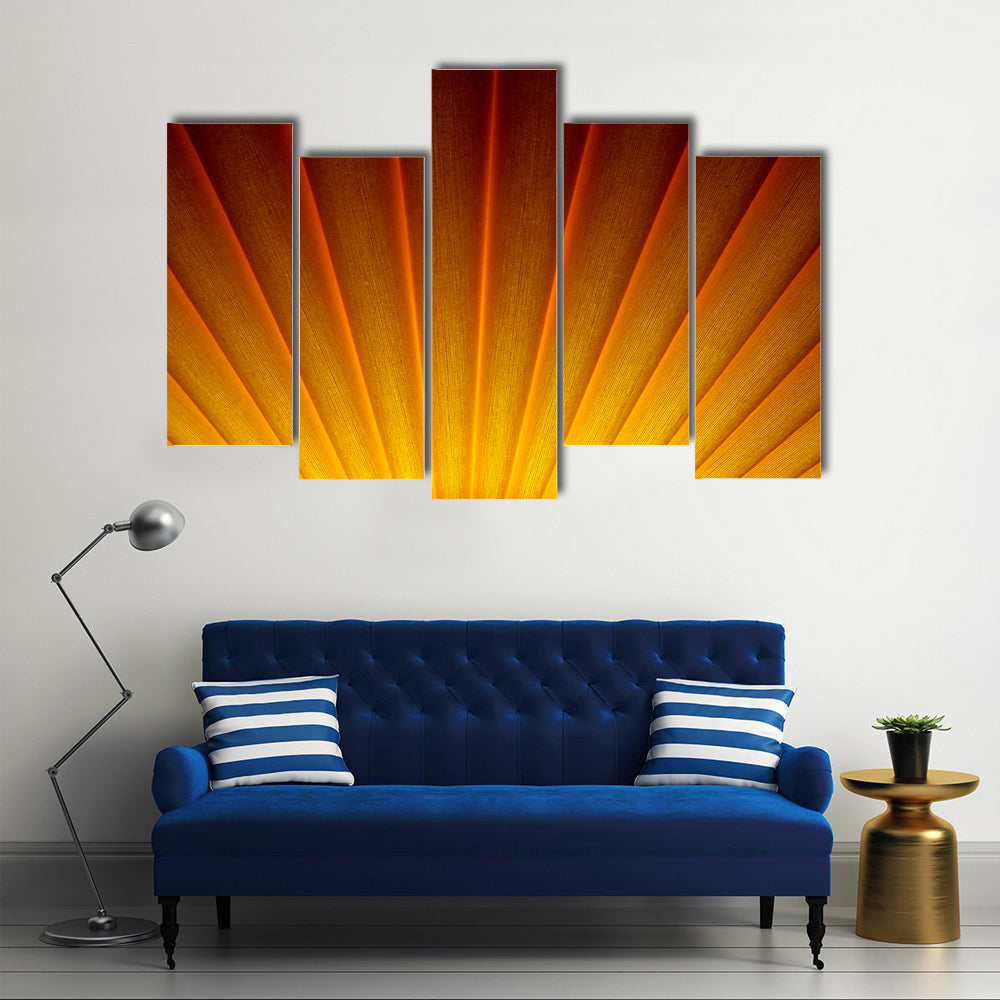 Golden Sunburst Abstract Canvas Wall Art