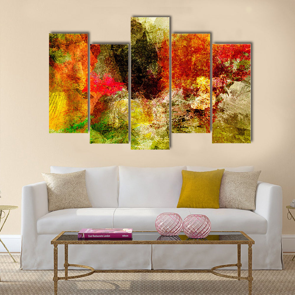Acrylic Abstract with Central Dark Mass Canvas Wall Art