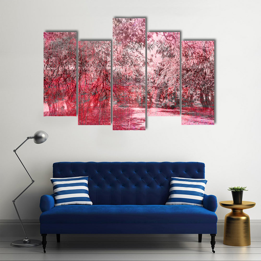 Fantasy Fall Forest Path Canvas Wall Art