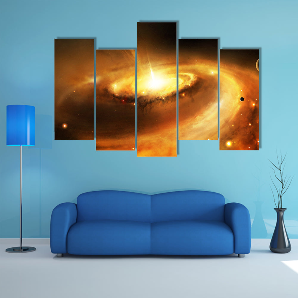Galaxy Core in Space Canvas Wall Art