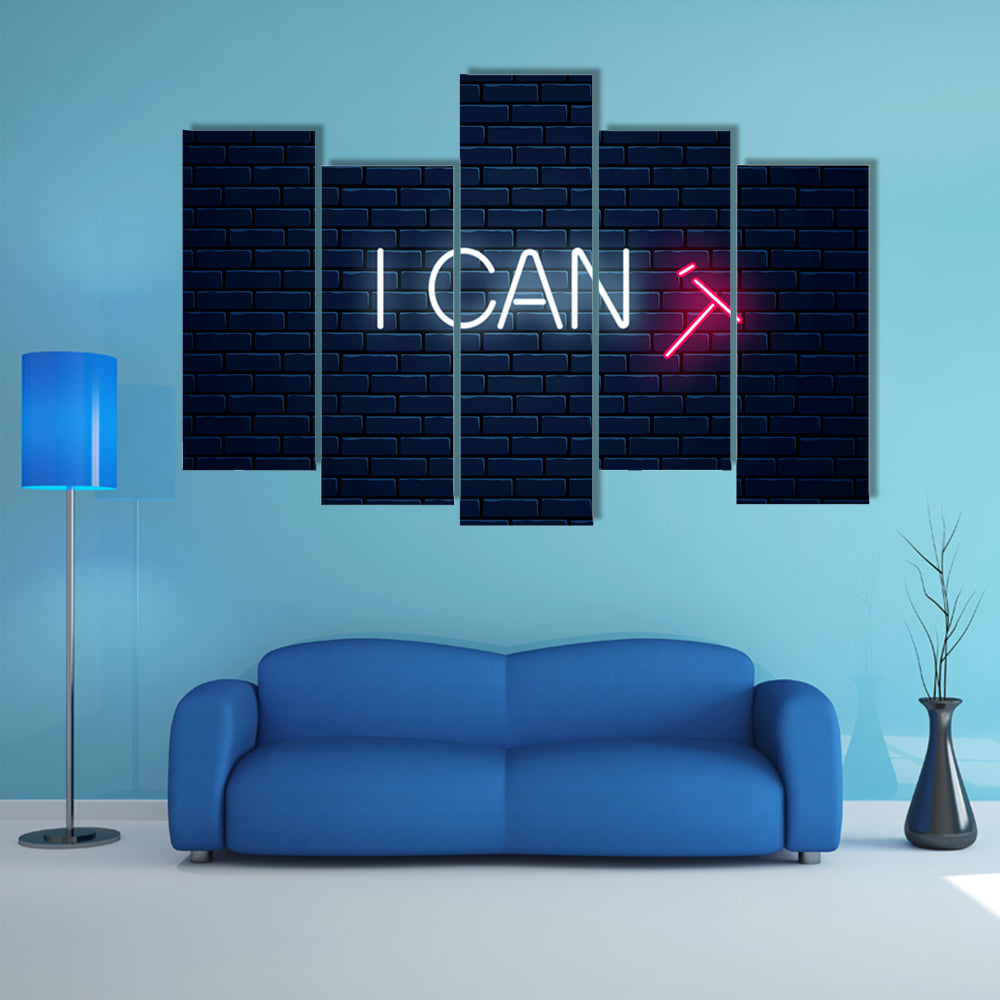 Motivation Quote With Falling T Letter Canvas Wall Art