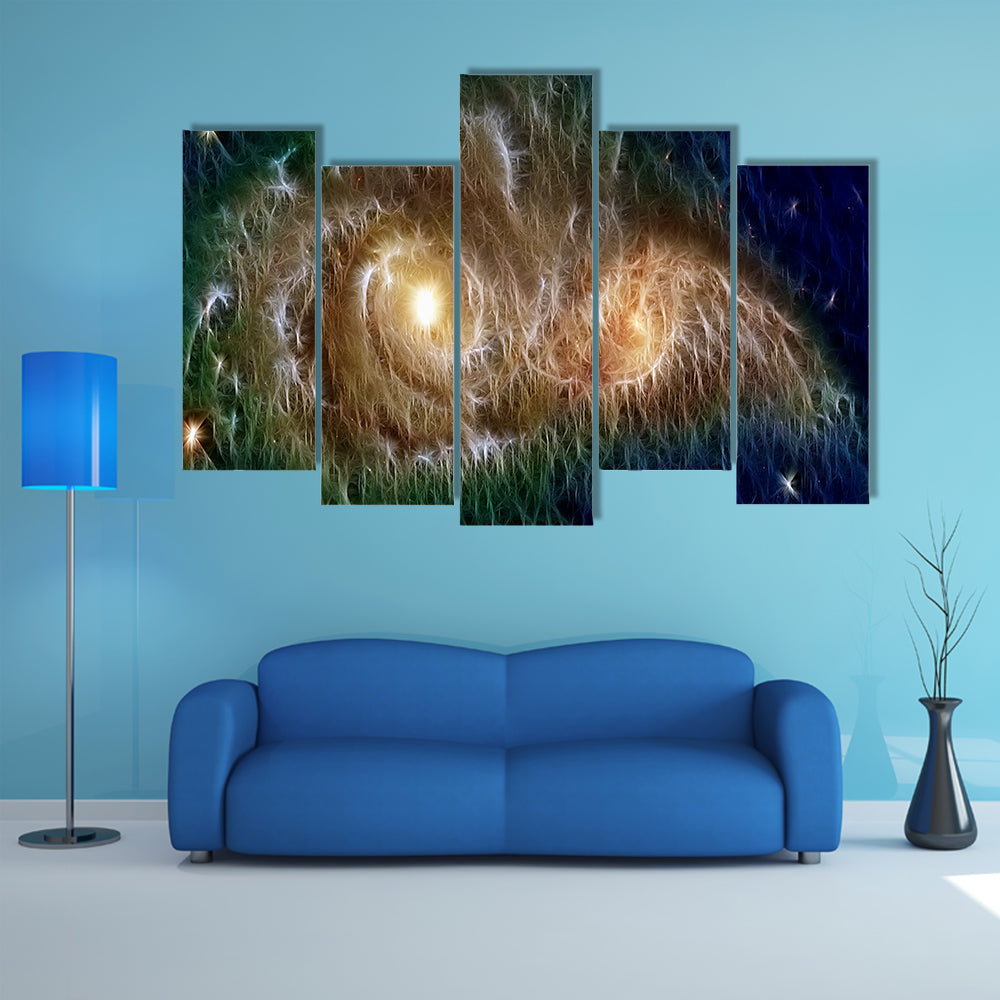 Colliding Fractal Galaxies Canvas Wall Art