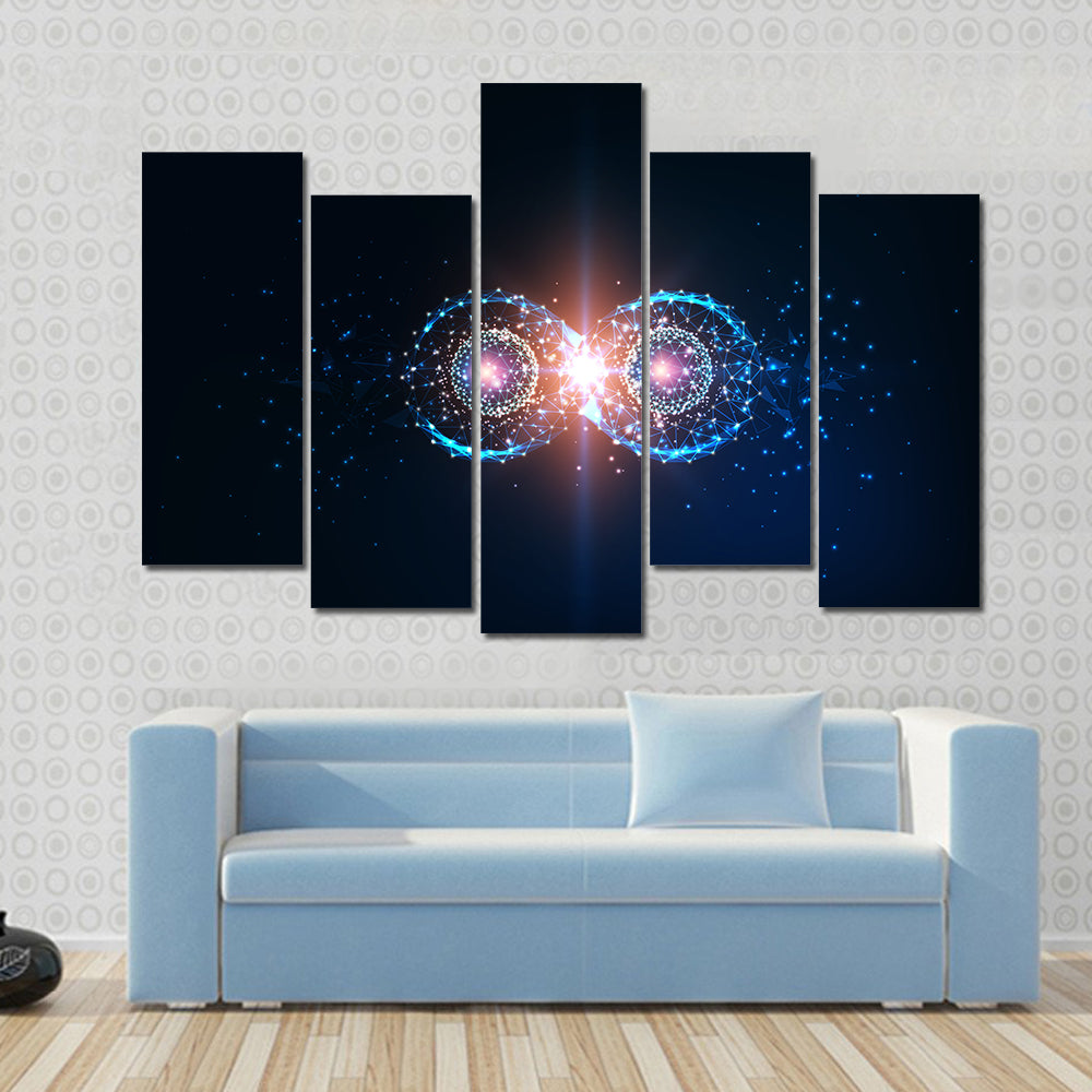 Futuristic Blue Infinity Symbol Canvas Wall Art