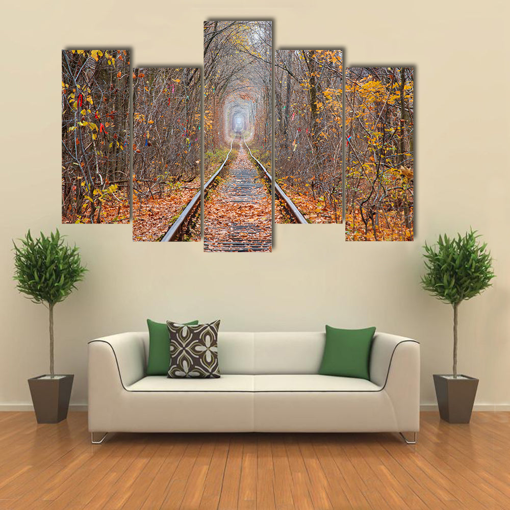Tunnel of Love in Late Autumn Canvas Wall Art