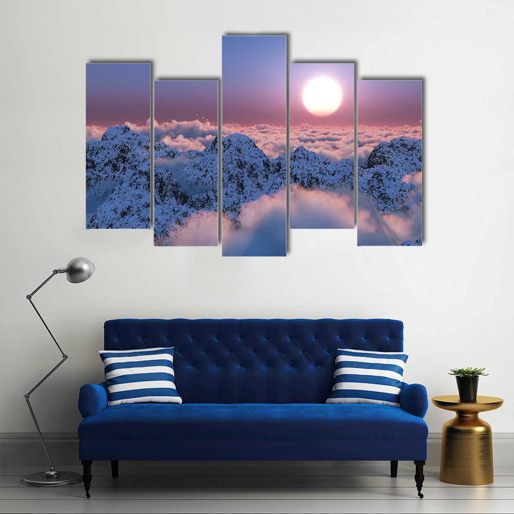 Scenic Mountain Sunset Canvas Wall Art