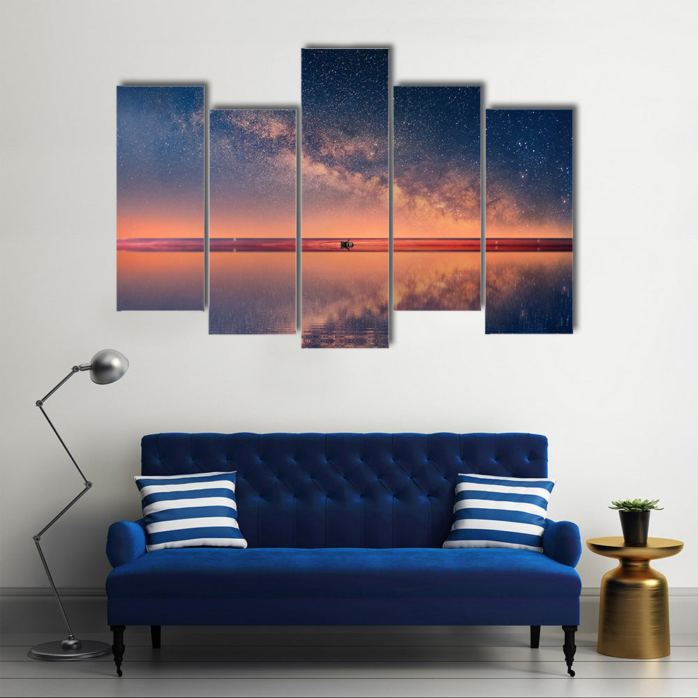 Starry Night Universe At Sea Canvas Wall Art