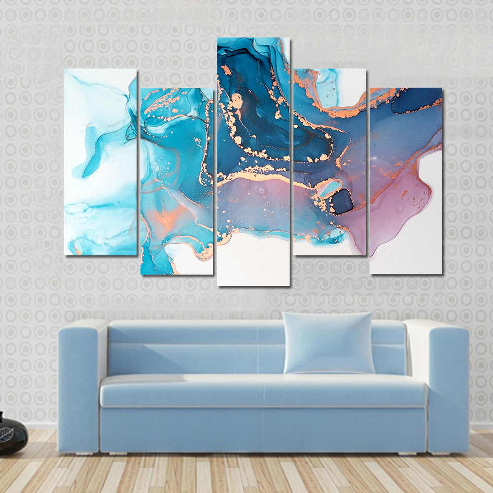 Waterfall Of Fluid Inks Canvas Wall Art