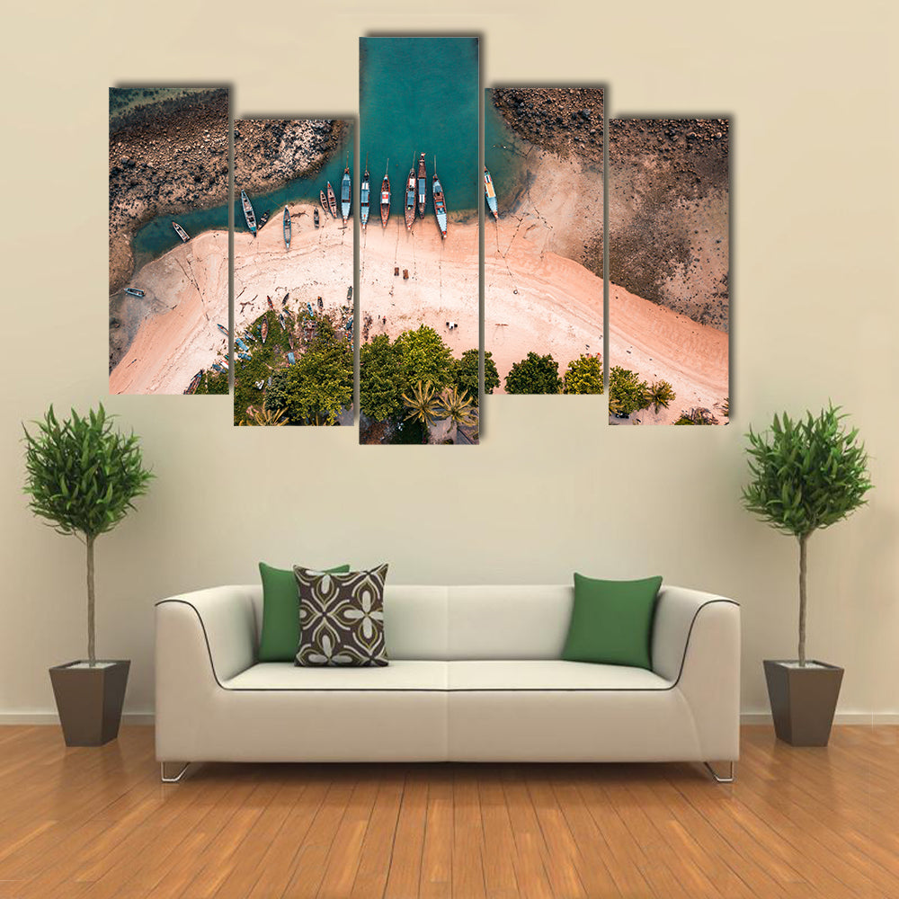 Aerial View Of Fisherman Village In The Island Of Koh Samui, Thailand Canvas Wall Art