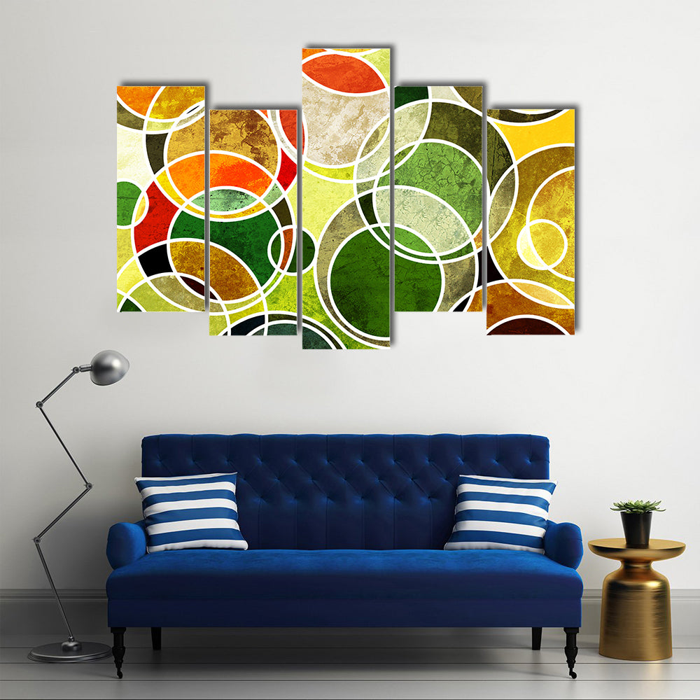 Abstract Overlapping Geometric Circles Canvas Wall Art