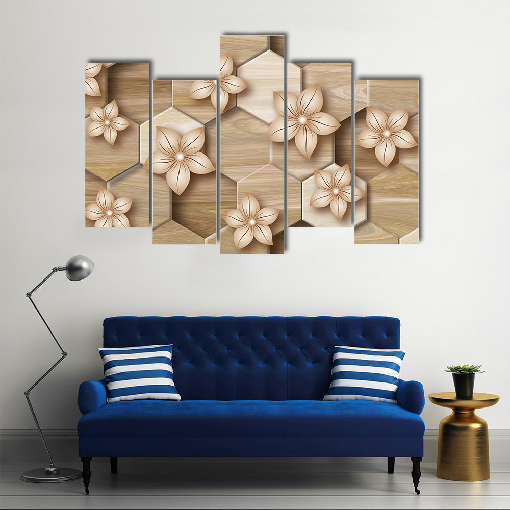 Honeycomb Floral Mural Canvas Wall Art