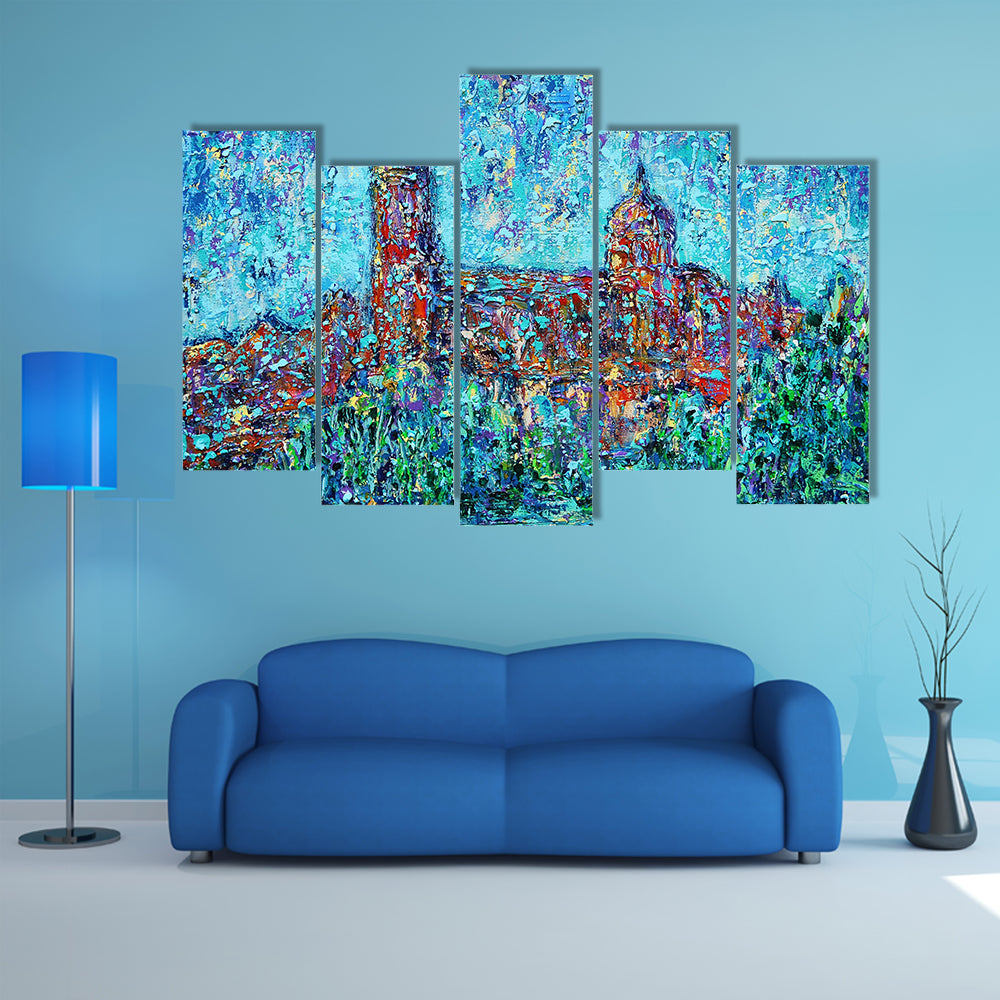 Salamanca Abstract Waterfront Cityscape Canvas Wall Art
