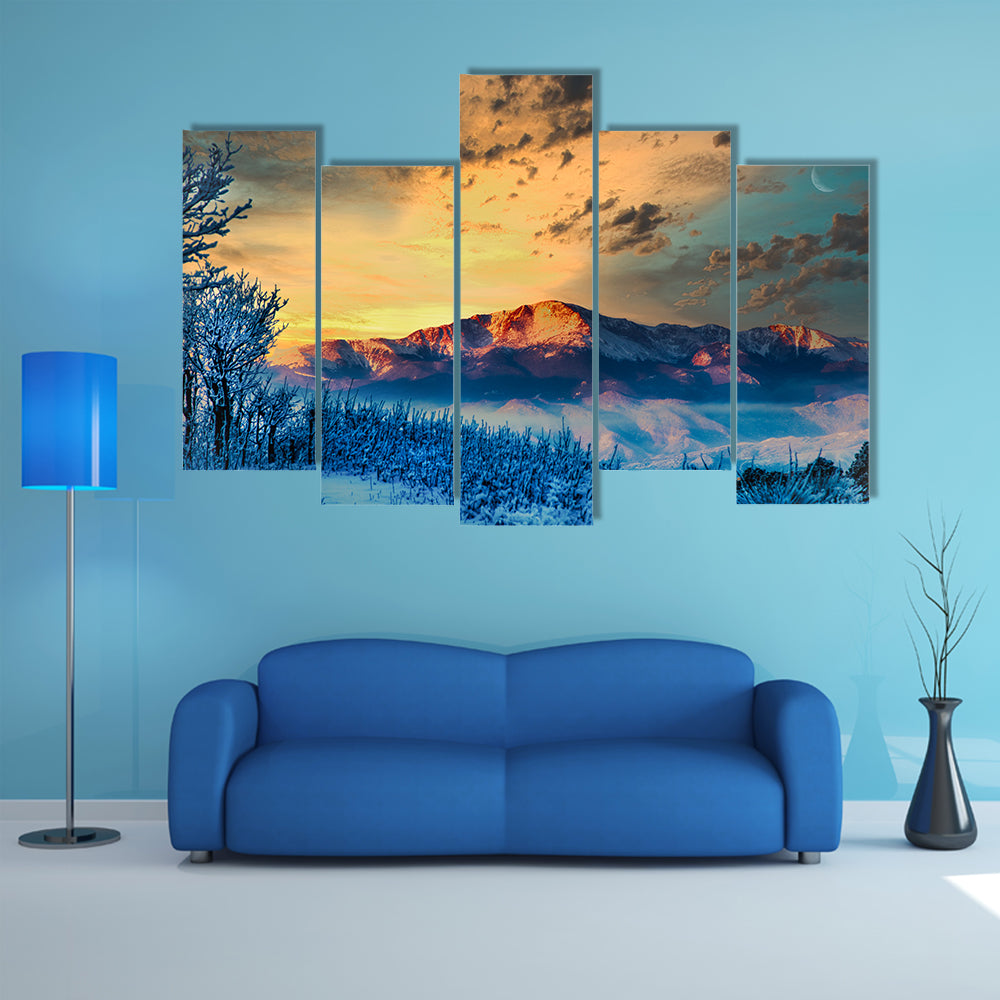 Pikes Peak at Dawn Canvas Wall Art
