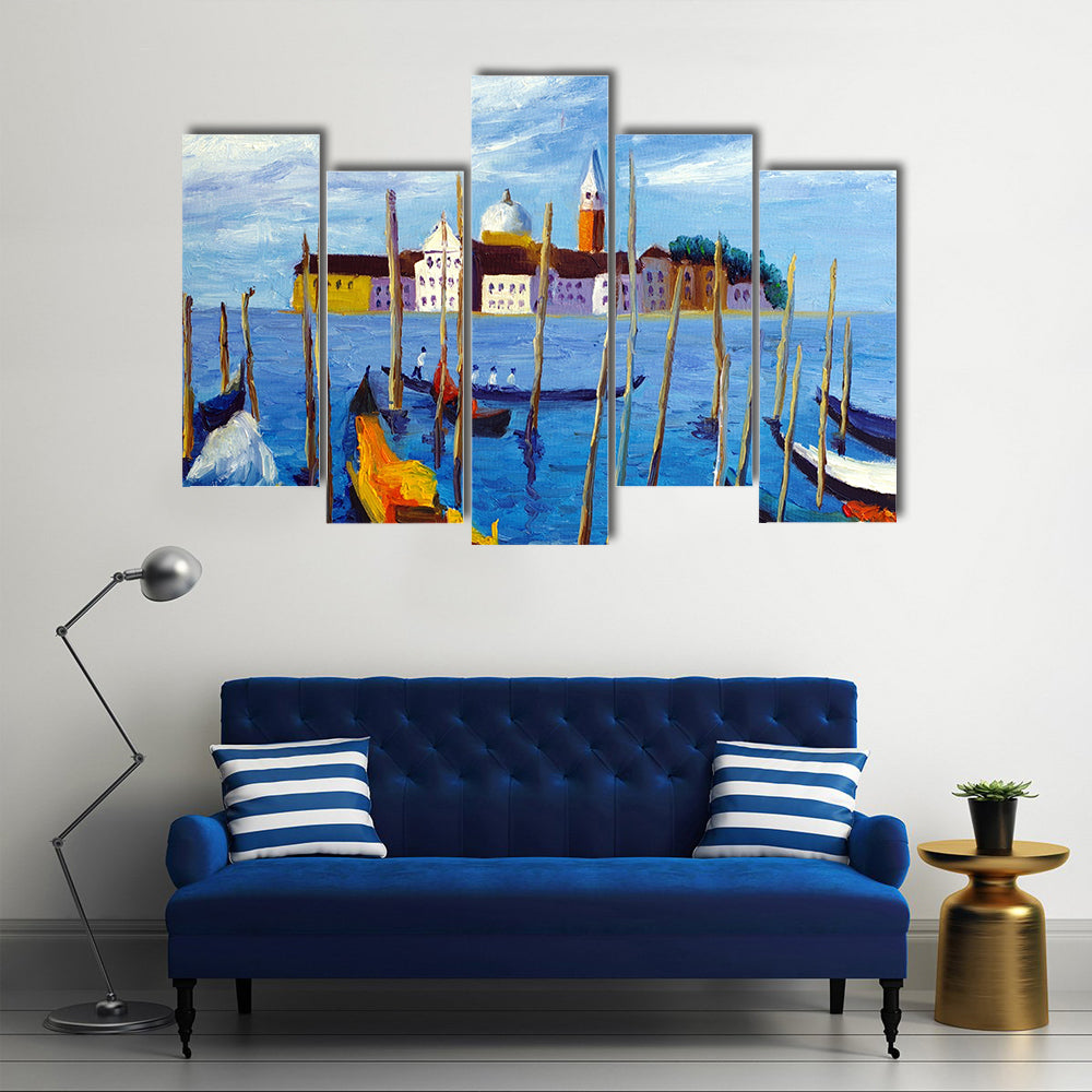 Venetian Gondolas Oil Painting Canvas Wall Art