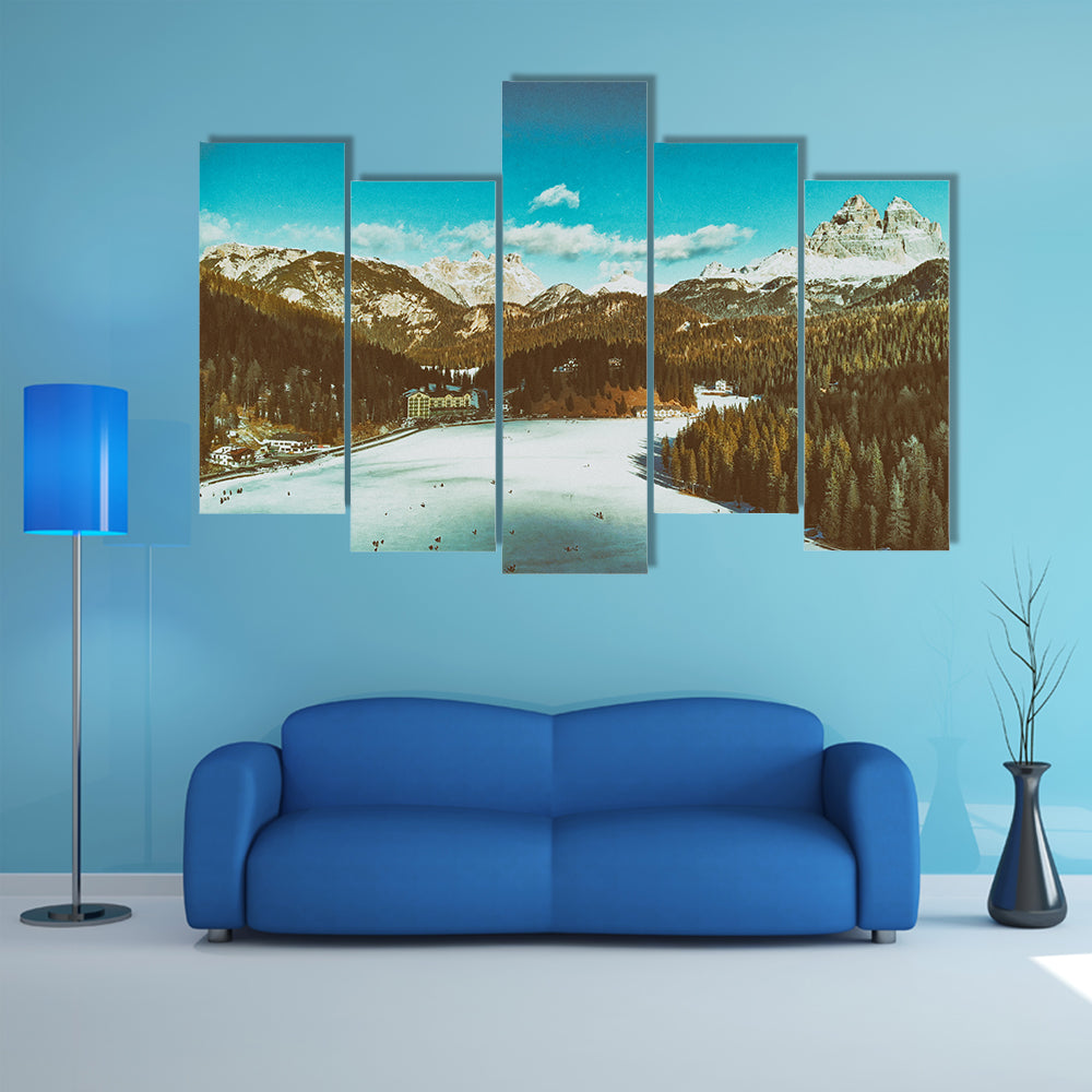 Italian Dolomites in Winter Canvas Wall Art