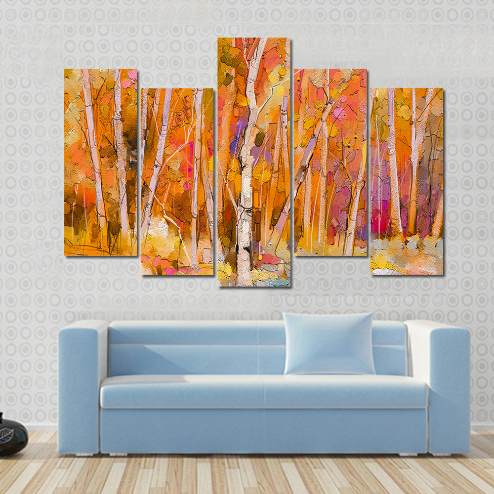 Colorful Aspen Trees Canvas Wall Art