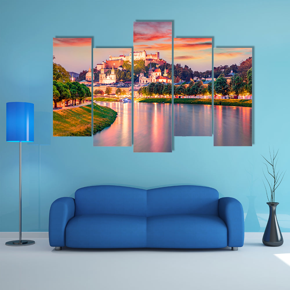 Old Town Of Salzburg In Austria Canvas Wall Art