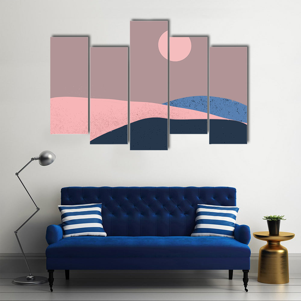 Minimalist Mountain Landscape Canvas Wall Art