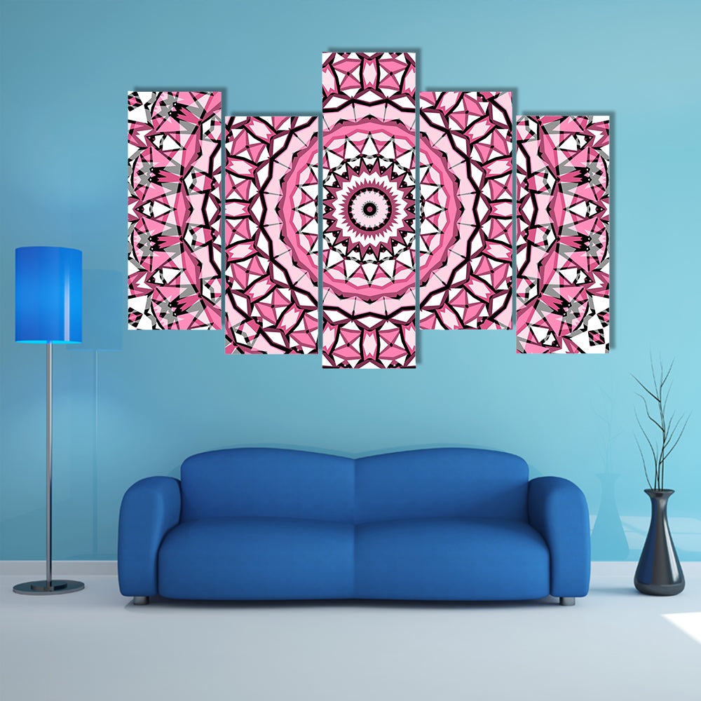 Round Mandala Pattern Canvas Wall Art
