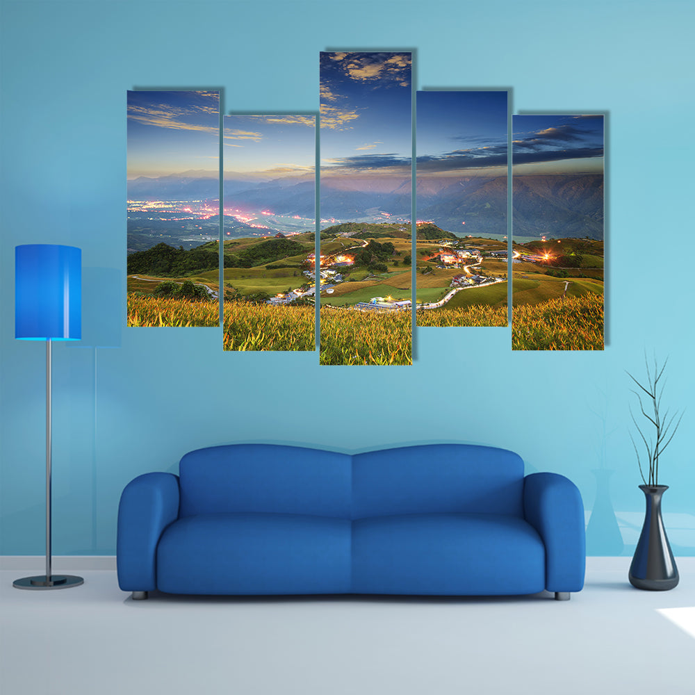 Lioushidan Mountain Daylilies at Dawn Canvas Wall Art