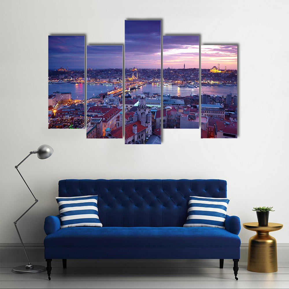 Istanbul At Sunset Canvas Wall Art
