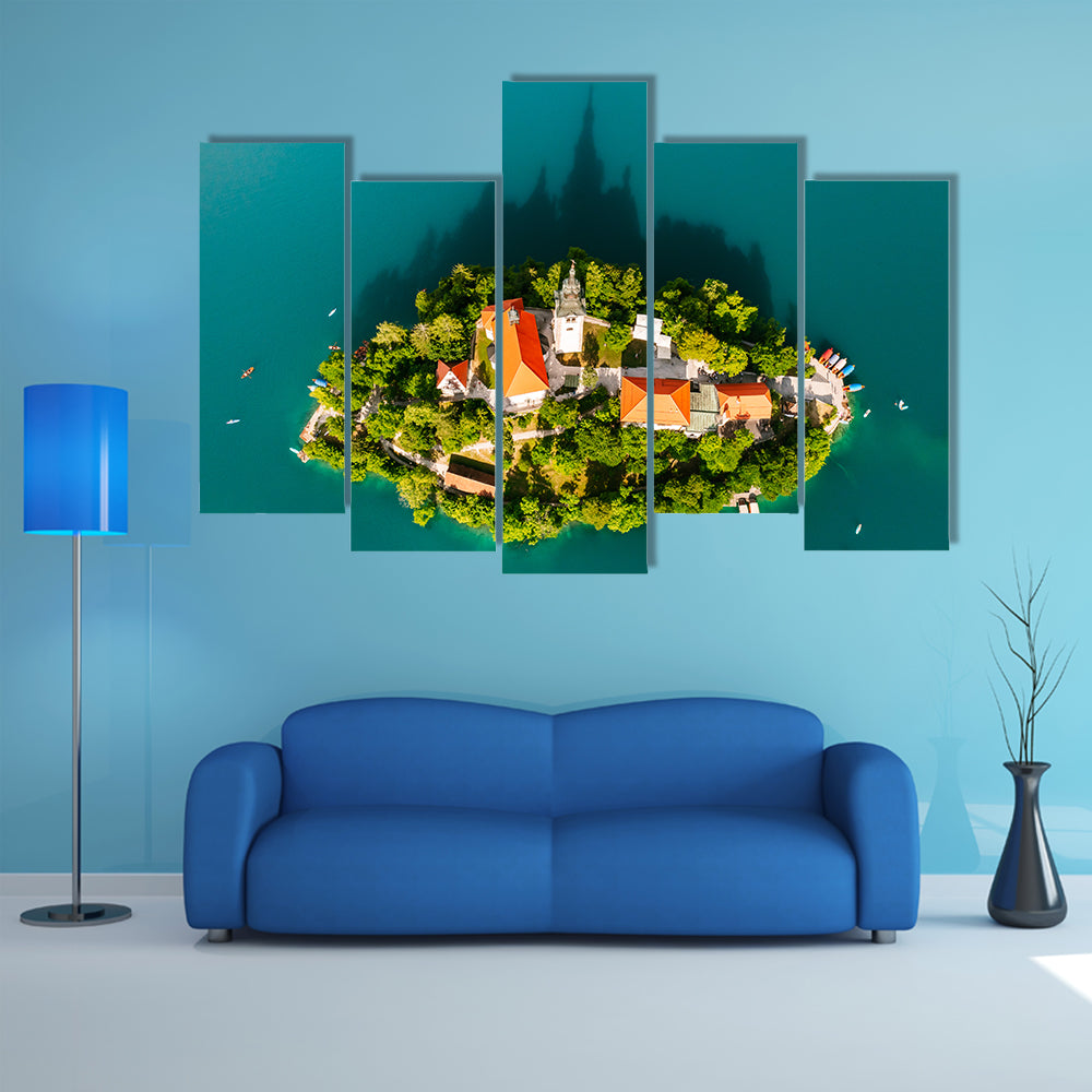 Lake Bled With Assumption Of Maria Church Slovenia Canvas Wall Art
